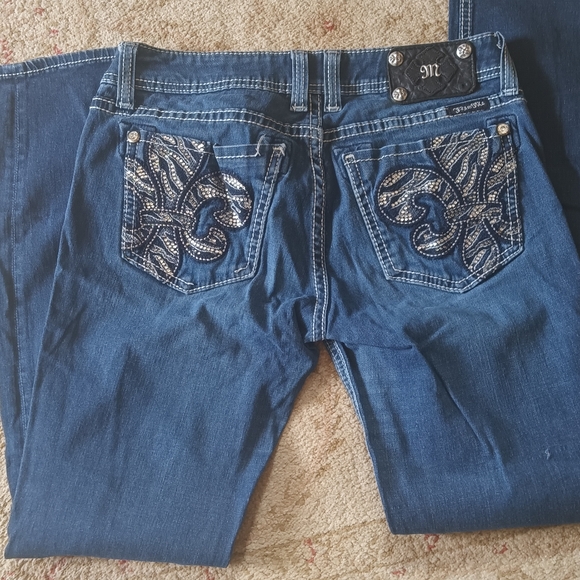 Miss Me Medium Wash Embellished Skinny Jeans sz 29 - Picture 4 of 7